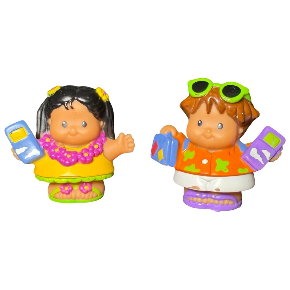 Fisher Price Little People Figure Hawaiian Vacation Set Boy & Girl 2005
